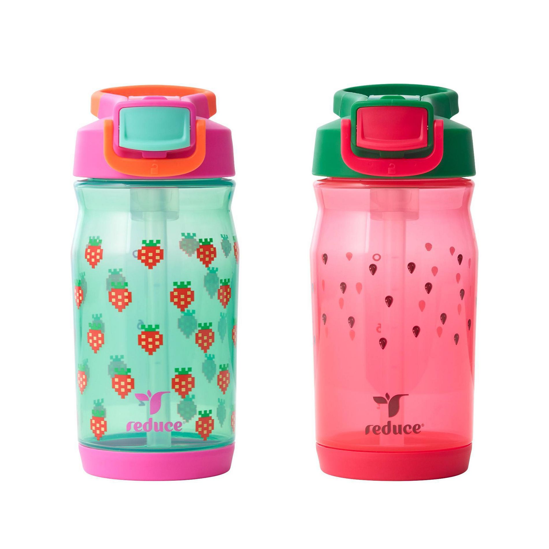 Reduce 2pk 14oz Hydrate Tritan Berry Bomb/Juicy Melon Water Bottle