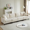 VASIP 122" U-Shaped Black Corduroy Sectional - Modular Sofa with 2 Pillows and Dual Ottomans, for Living Room,Apartment - 4 of 4