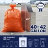 Plasticplace 42 Gallon Contractor Trash Bags, Orange (50 Count) - 2 of 4
