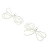 Unique Bargains Faux Pearl Bow Style 3 Shoelace Charms White 1 Pair - 4 of 4