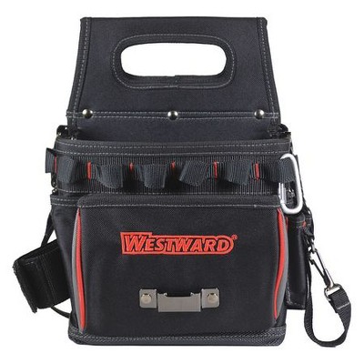 WESTWARD 53JW35 Tool Bag,General Purpose,17 Pockets, Nylon, 17 Pockets, Black