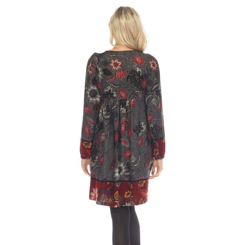 Women's Paisley Floral Embroidered Sweater Dress, 3 of 6