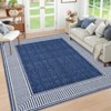 Modern Washable Geometric Bordered Area Rugs, Soft Non Slip Dinning Room Carpet for Bedroom Living Room - 2 of 4