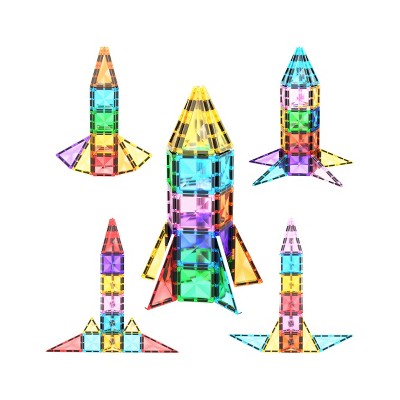 PICASSO-TILES 30 PC Travel Size  Magnetic Tiles, Magnetic Building Blocks for Kids, Magnet for Kids