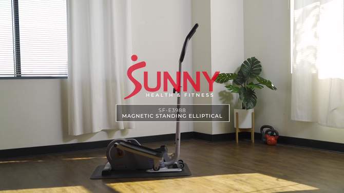 Sunny Health &#38; Fitness Magnetic Standing Elliptical Machine with Handlebars, 2 of 22, play video