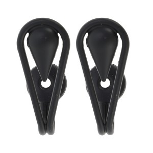 Unique Bargains Curtain Holdbacks Teardrop Hooks Zinc Alloy 2.56"x0.87" 1 Pair - 1 of 4