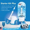 500 BRUSHES -Toilet Bowl Brush w/ Cleaner Dispensing Brush Head, Includes 5 Blue Cleanser Tablets, 2 Replaceable Heads, 1 Caddy, STARTER PLUS KIT - 4 of 4