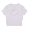 Hello Kitty Face Outline Crew Neck Short Sleeve Women's White Super Crop Baby Tee - 4 of 4