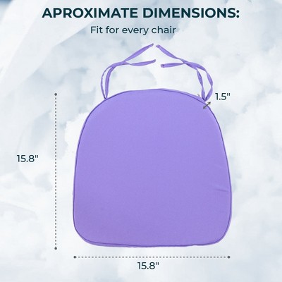 Purple Memory Foam Dining Chair Cushion Pads Set of 2