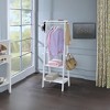 QingMoon Tall Standing Garment Rack, Solid Wood Coat Rack with 2-Tier Storage Shelves, Round Hanging Rail and Knob Hooks for Living Room, Entryway - 3 of 4