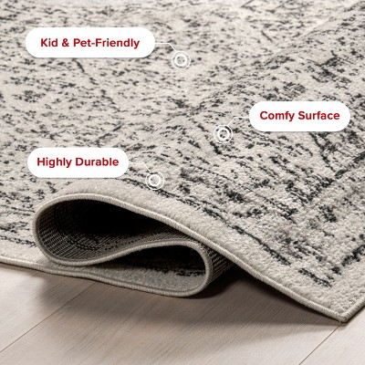 Minta Gray Vintage Reversible Rectangular Area Rug