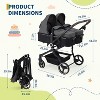Twin Lightweight Compact Foldable Stroller w/ High View Seat & All-Terrain Wheels - Adjustable Canopy & Recline for 0-4 Years - 3 of 4