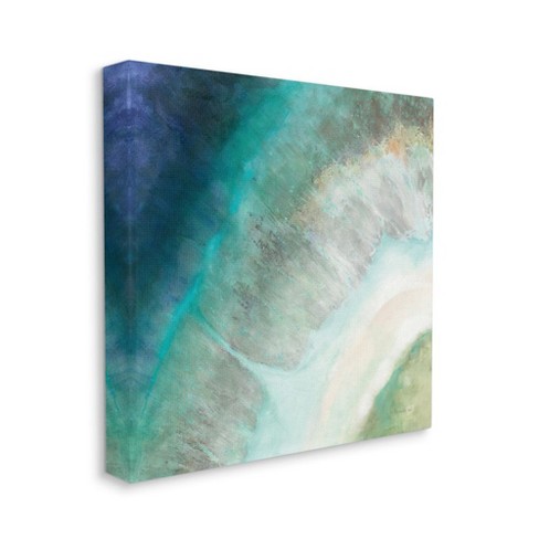 Stupell Industries Abstract Blue Green Organic Curve Painting : Target