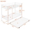 Gulches Twin-Over-Twin Metal Bunk Bed With Trundle,Can be Divided into two beds,No Box Spring needed ,White - 3 of 4