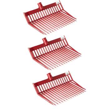 Little Giant PDF103RED 13 Inch DuraFork Polycarbonate Attachable Pitchfork Tool Replacement Head with Angled Tines, Red (3 Pack)