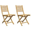 Garden Chair Set of 2 Natural Bamboo 16.9 x 21.3 x 34.6 in vidaXL - 2 of 4