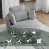 Estelle 39" Wide Oversized 360° Swivel Barrel Chair Teddy Fabric Upholstered And 4 Pillows Moon Storage Ottoman Armchair-Maison Boucle - 4 of 4