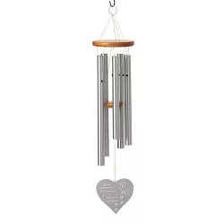 Woodstock Chimes Signature Collection, Chimes of Remembrance, 26'', Forever Heart, Dog, Silver Wind Chime RMFHD