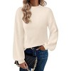 Zeagoo Sweaters for Women Fall Fashion 2025 Trendy Long Sleeve Turtleneck Pullover Lantern Knit Sweater Tops - 2 of 4