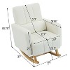 TOAOTBNBO Contemporary Accent Rocking Chair with Pillow, Teddy Velvet Armchair with Ergonomic Design Soft Recliner Chair for Bedroom - 3 of 4