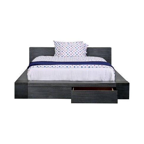 Pells Storage Platform Bed Gray Homes, Raised Bed Frame With Drawers