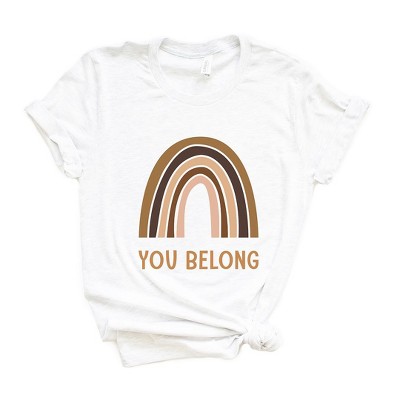 Simply Sage Market Women's You Belong Rainbow Short Sleeve Graphic Tee