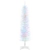 HOMCOM 5ft Tall Pencil Prelit Artificial Christmas Tree Holiday Décor with 250 Colorful Surface Branches, 150 Colorful LED Lights, White - 4 of 4