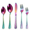 40-Piece Flatware Set for 8, Stainless Steel Retro Silverware with Vintage Baroque Design, Mirror Finish, Dishwasher Safe - 2 of 4