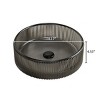 14 Inch Bathroom Round Crystal Glass Sink without Faucet,Transparent Vessel Sink for Bathroom-The Pop Home - 3 of 4
