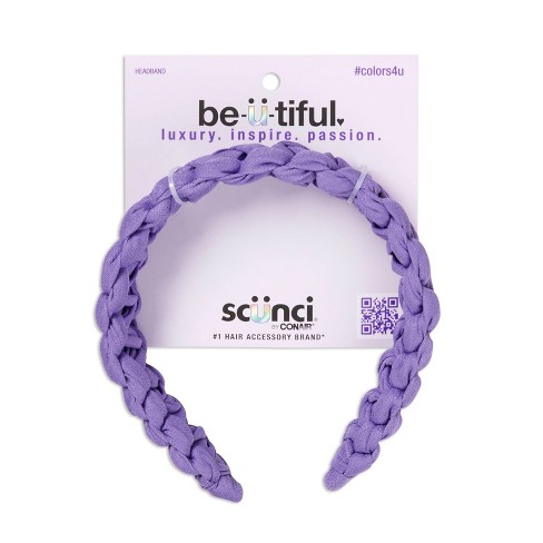 Scünci Be-ü-tiful Fabric Wrapped Laced Headband - Purple : Target