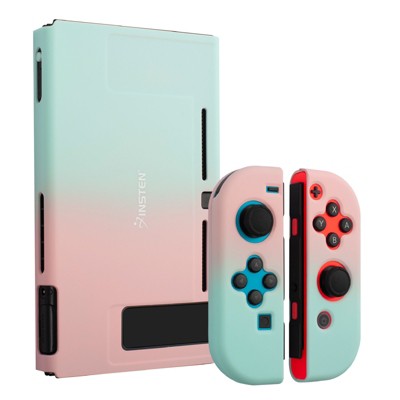 Insten for Nintendo Switch Dockable Protective Hard Case Cover Compatible with Nintendo Switch Console and Joycon, Pink Green Gradient