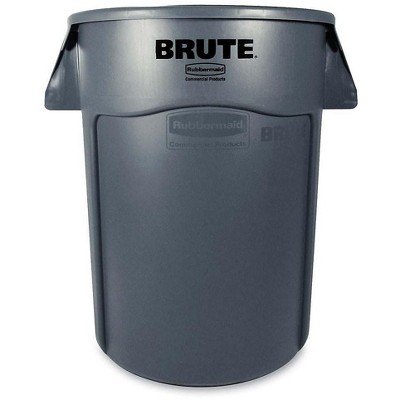 Gray 10-Gallon Round Plastic Commercial Garbage Receptacle