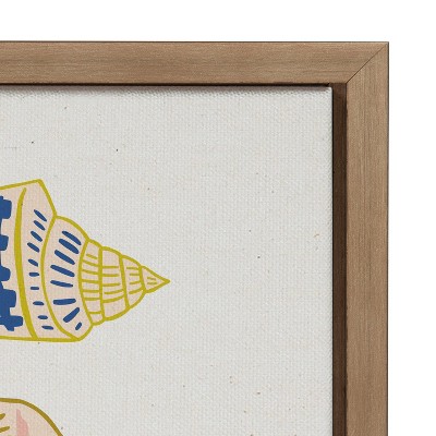 Ocean Treasures Multicolor Shell Canvas Art with Wooden Frame