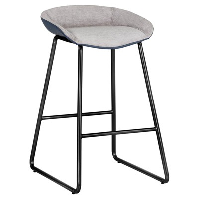 Skylar 26" Modern Fabric and Steel Counter Stool in Stone/Black - Brant House