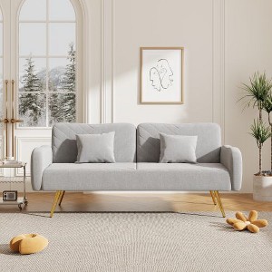 CAVINAS 70.47" Fabric Double Sofa, Sofa Couch with Split Backrest and 2 Throw Pillows, for Living Room, Apartment, Home Office - 1 of 4