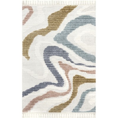 Nuloom Abstract Striped Kids Tassel Indoor Area Rug