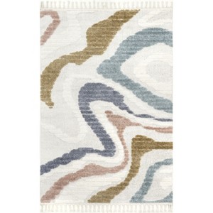 Nuloom Abstract Striped Kids Tassel Indoor Area Rug - 1 of 4