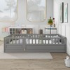 ALEXOUN Solid Wood Floor Bed with High Safety Guardrails for Kids,Montessori Floor Bed with Opening,Bed Frame for Boys Girls Bedroom, - 3 of 4