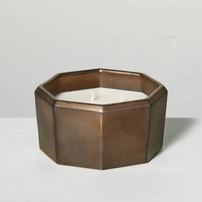 Octagonal Ceramic Salted Honey 4-Wick Fall Jar Candle Metallic Bronze 20oz - Hearth & Hand™ with Magnolia