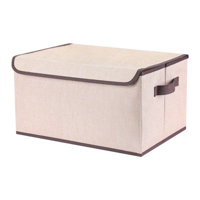 REGALWOVEN Fabric Collapsible Storage Bin Cube with Handles and Lid for Shelves Closet