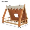 Okak Twin/Full House-Shaped Floor Canopy Beds with Tent & Light Decor,Platform Bed Frame for Kids,Teens,No Spring Box Needed - 4 of 4