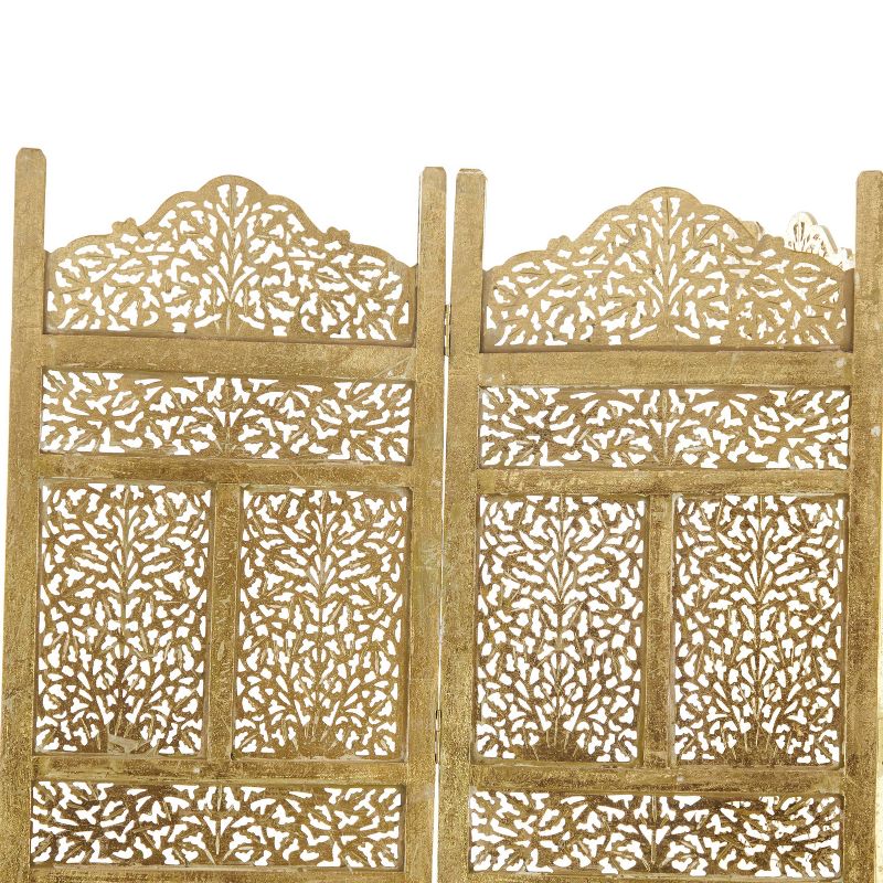 Traditional Intricate Carved Room Divider Screen Gold - Olivia &#38; May, 6 of 11