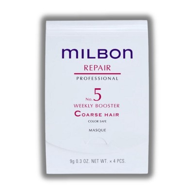 Milbon REPAIR No.5 Weekly Booster Coarse Hair | Repair and reconstruct. Powered by our innovative Dual-Repair Technology - (0.3 oz x 4pcs)