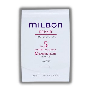 Milbon REPAIR No.5 Weekly Booster Coarse Hair | Repair and reconstruct. Powered by our innovative Dual-Repair Technology - (0.3 oz x 4pcs) - 1 of 2