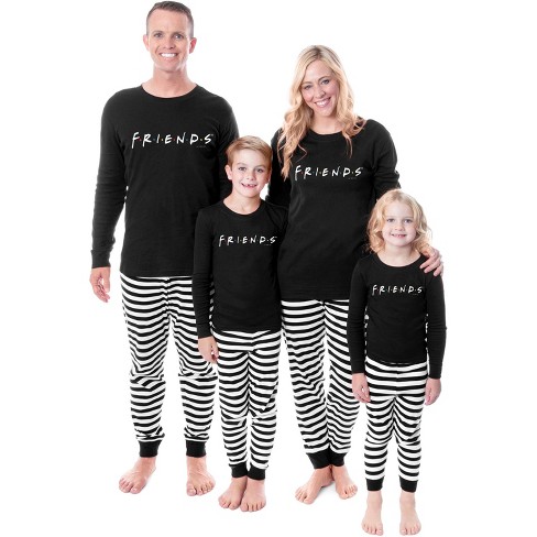 Friends TV Show Series Tight Fit Cotton Matching Family Pajama Set (Child,  8) Black