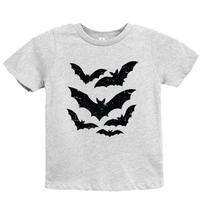 Halloween Bats Distressed - Youth Short Sleeve Graphic T-Shirt and Toddler Short Sleeve Graphic T-Shirt - 1 of 3
