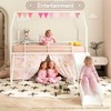 Okak Twin Size Metal House Loft Bed with Slide & Curtain Set & Star Stickers,Contemporary Bed Frame for Bedroom,Kids Room - 2 of 4