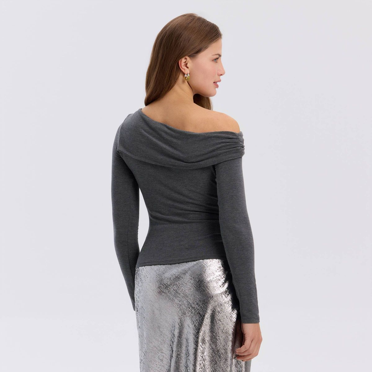 Women's Long Sleeve Asymmetrical Knit Top - A New Day™ - thumbnail 5