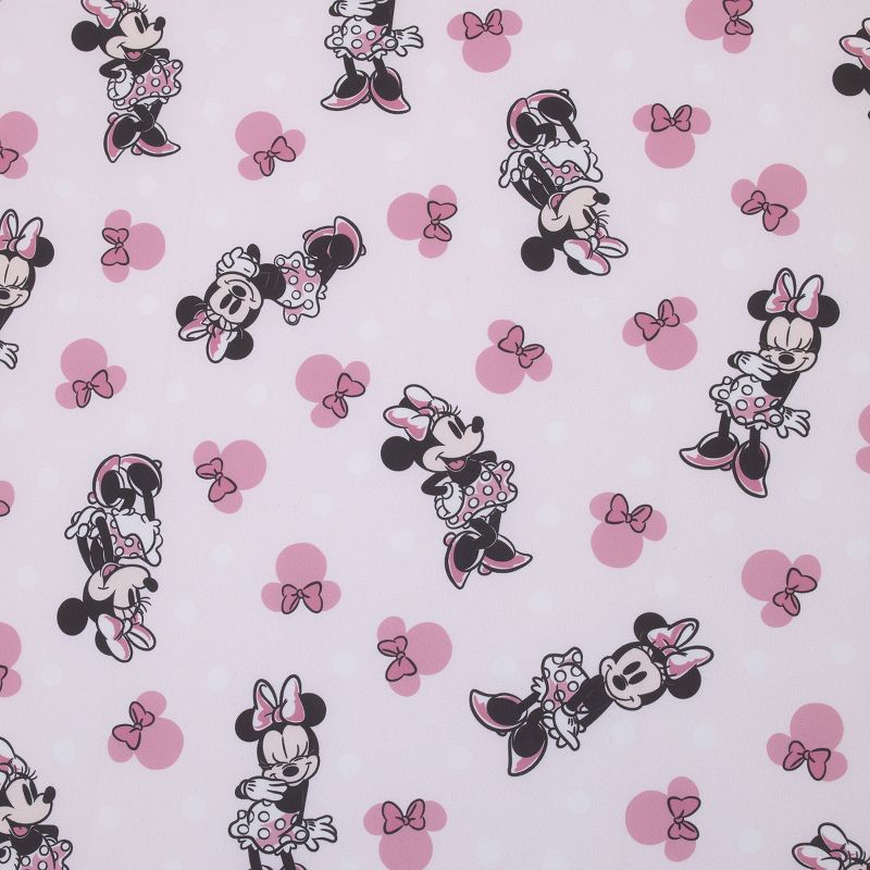 Disney Minnie Mouse Pink, Black, and White Super Soft Nursery Fitted Crib Sheet, 2 of 5