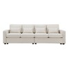 Sapphtopaz 104" Modern 4-Seater Sofa Couch with Armrest Pockets and 4 Pillows Cozy Linen Upholstered Sofa Bed Couches for Living Room,Bedroom - 3 of 4